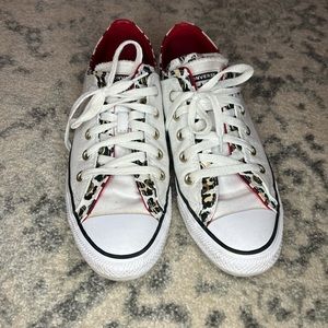 Animal Print and White Converse